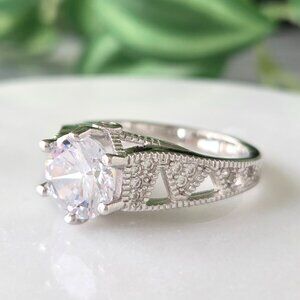 Classic Vintage Style Silver ring, 925 Sterling Silver Charmed Aroma Art Deco
